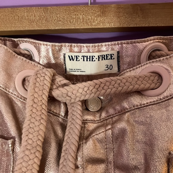 Free People (We The Free) Metallic Moxie Low Slung Pull On Barrel Pants - Picture 7 of 11